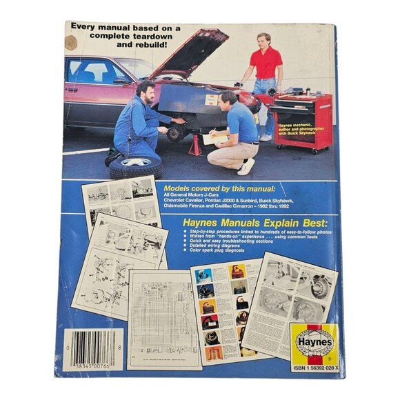 Haynes GM J-Cars Cavalier J2000 Sunbird Skyhawk Firenza 1982 - 92 Repair Manual - Picture 2 of 11
